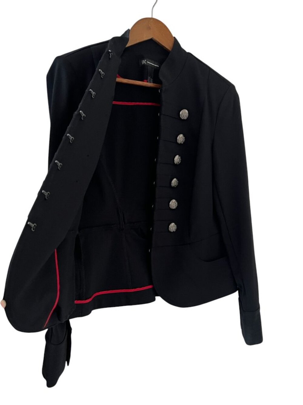 INC NEW Military Style Blazer/Jacket In Black Size L - Picture 6 of 14